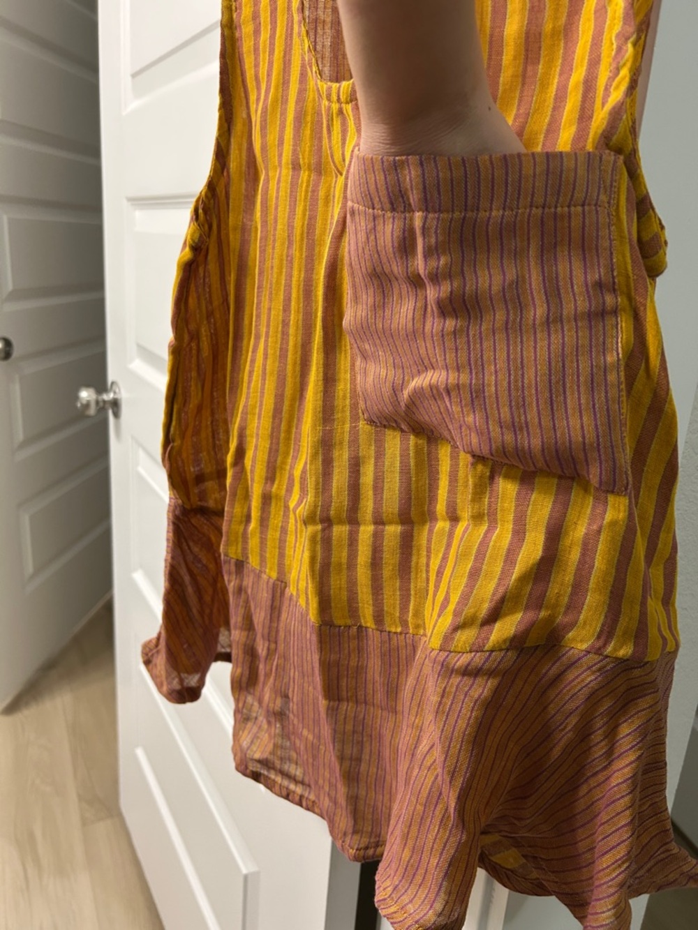 Free People Sz SML Mustard and Rust Striped Tank Top - Picture 5 of 7